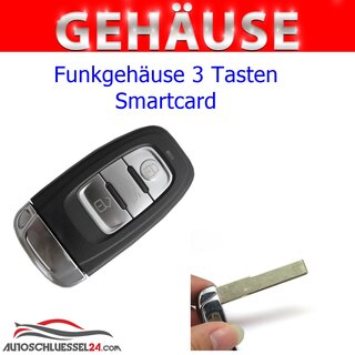 Ersatz Funkgehuse geeignet fr Audi - 3 Tasten Smardcard A4,A5,A6,Q5,Q7